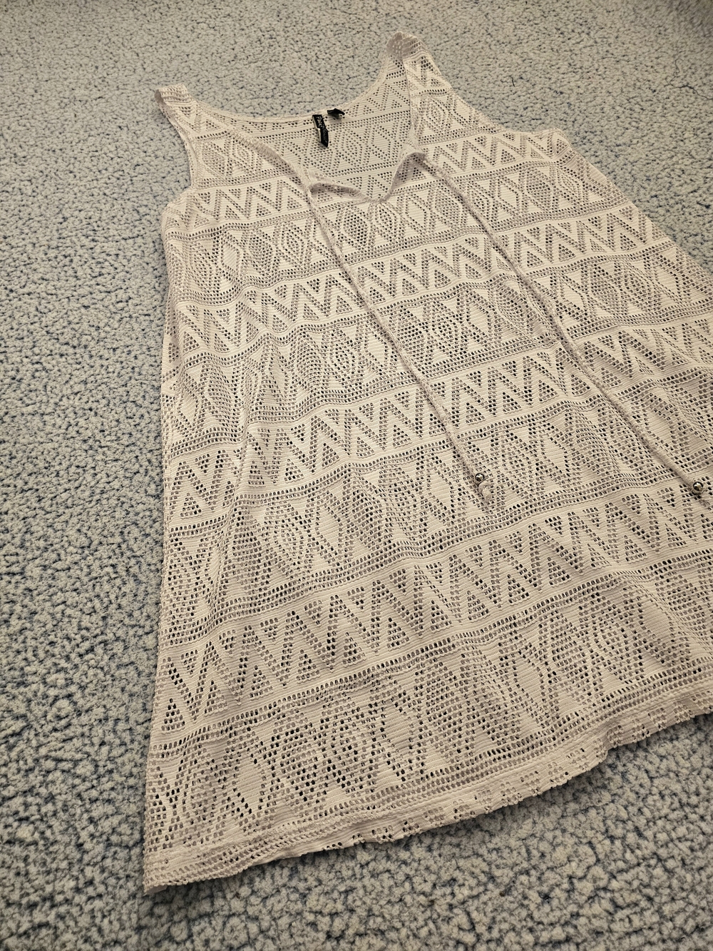 White Sleeveless Crochet cover-up